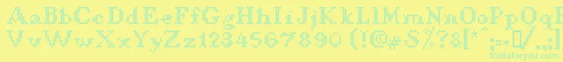 Czcionka LLDCL    – zielone czcionki na żółtym tle