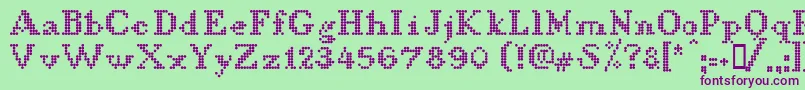 LLDCL    Font – Purple Fonts on Green Background