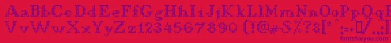 LLDCL   -Schriftart – Violette Schriften auf rotem Hintergrund