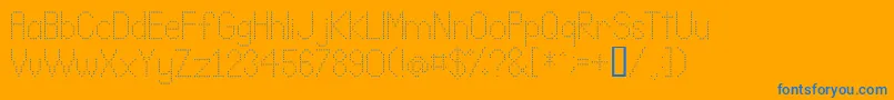 LLDOT2  -Schriftart – Blaue Schriften auf orangefarbenem Hintergrund