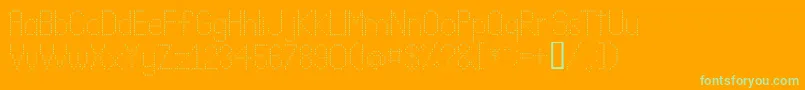 LLDOT2  -Schriftart – Grüne Schriften auf orangefarbenem Hintergrund