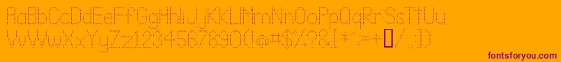 LLDOT2  -Schriftart – Violette Schriften auf orangefarbenem Hintergrund