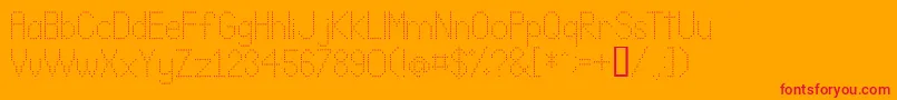 LLDOT2   Font – Red Fonts on Orange Background