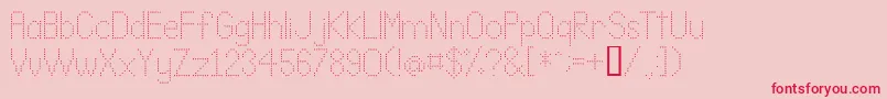 LLDOT2  -Schriftart – Rote Schriften auf rosa Hintergrund