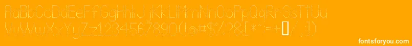 LLDOT2  -Schriftart – Weiße Schriften auf orangefarbenem Hintergrund