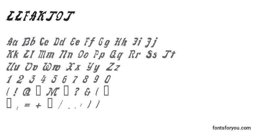 Schriftart LLFAKTOT – Alphabet, Zahlen, spezielle Symbole