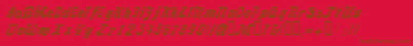 Fonte LLFAKTOT – fontes marrons em um fundo vermelho