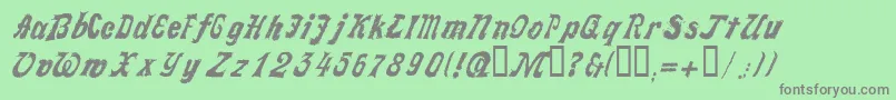 フォントLLFAKTOT – 緑の背景に灰色の文字