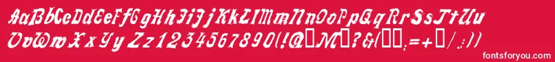 フォントLLFAKTOT – 赤い背景に白い文字