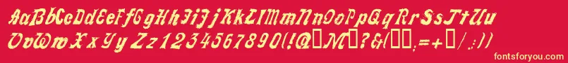 LLFAKTOT Font – Yellow Fonts on Red Background