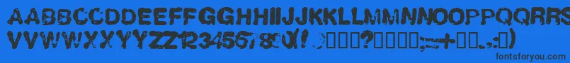 LLHUMBOL Font – Black Fonts on Blue Background