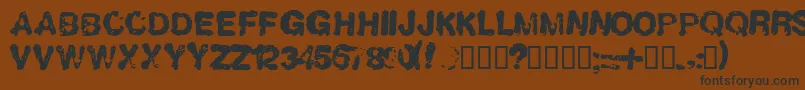 LLHUMBOL-Schriftart – Schwarze Schriften auf braunem Hintergrund