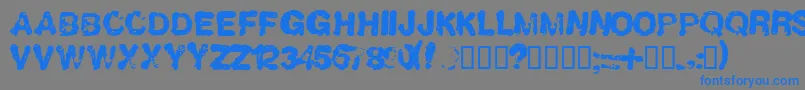 LLHUMBOL-Schriftart – Blaue Schriften auf grauem Hintergrund