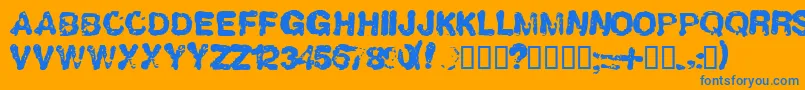 LLHUMBOL Font – Blue Fonts on Orange Background
