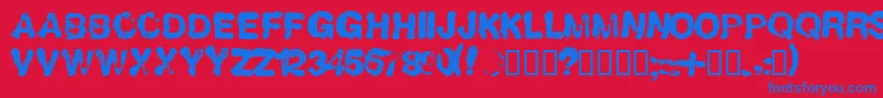 LLHUMBOL Font – Blue Fonts on Red Background