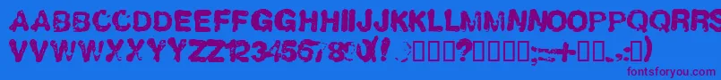 Police LLHUMBOL – polices violettes sur fond bleu