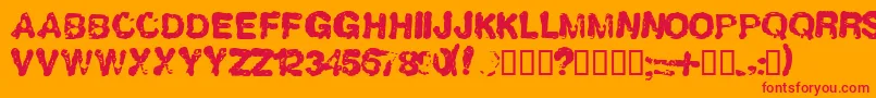 フォントLLHUMBOL – オレンジの背景に赤い文字