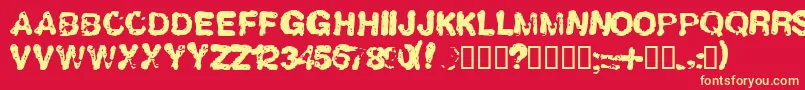 LLHUMBOL Font – Yellow Fonts on Red Background