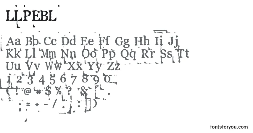 A fonte LLPEBL   (132785) – alfabeto, números, caracteres especiais
