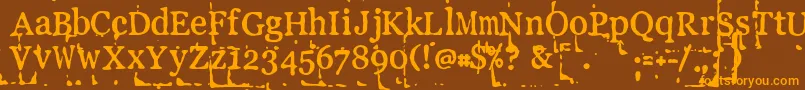 LLPEBL   Font – Orange Fonts on Brown Background