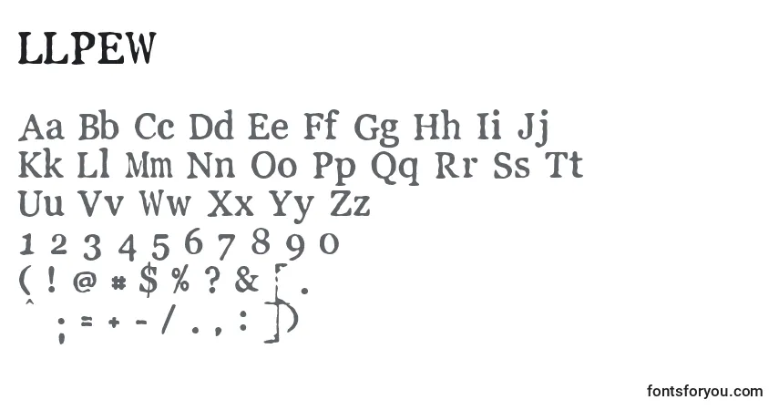 LLPEW    (132786)フォント–アルファベット、数字、特殊文字