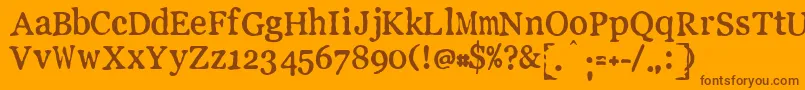 Fonte LLPEW    – fontes marrons em um fundo laranja