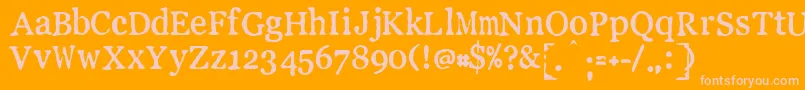 LLPEW   -Schriftart – Rosa Schriften auf orangefarbenem Hintergrund