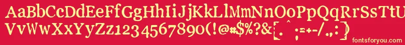 Шрифт LLPEW    – жёлтые шрифты на красном фоне