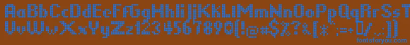 LLPIKSEL Font – Blue Fonts on Brown Background