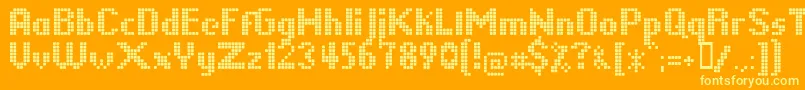 LLPIKSEL Font – Yellow Fonts on Orange Background