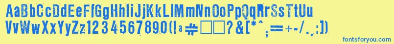 Шрифт LLRG – синие шрифты на жёлтом фоне