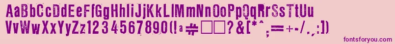Police LLRG – polices violettes sur fond rose