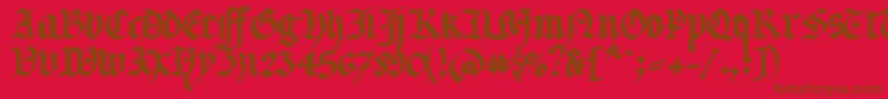 フォントLLTERG   – 赤い背景に茶色の文字