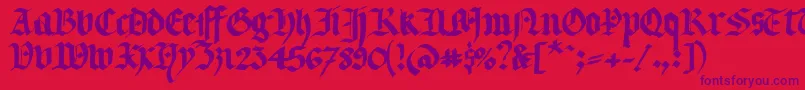 LLTERG   Font – Purple Fonts on Red Background