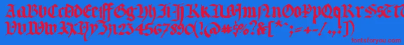 LLTERG   Font – Red Fonts on Blue Background