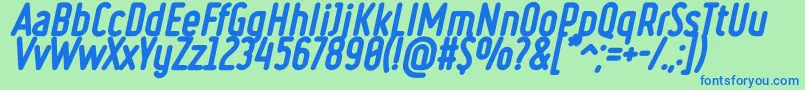 RulerHeavyItalic Font – Blue Fonts on Green Background