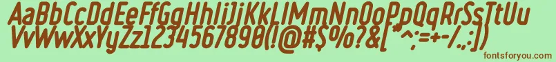 RulerHeavyItalic Font – Brown Fonts on Green Background