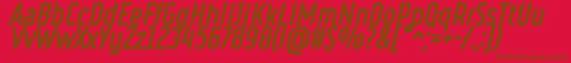 RulerHeavyItalic Font – Brown Fonts on Red Background