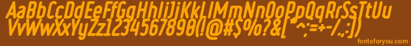 RulerHeavyItalic Font – Orange Fonts on Brown Background