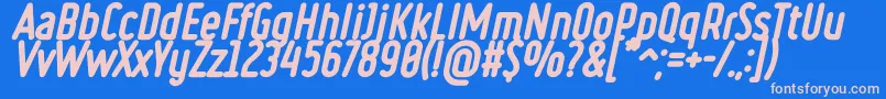 フォントRulerHeavyItalic – ピンクの文字、青い背景