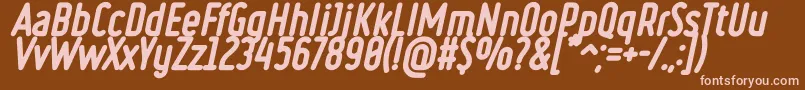 RulerHeavyItalic Font – Pink Fonts on Brown Background