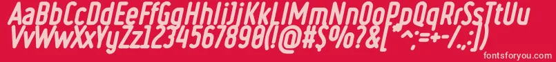 RulerHeavyItalic Font – Pink Fonts on Red Background