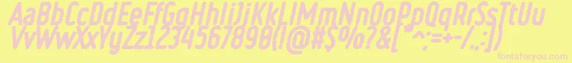 RulerHeavyItalic Font – Pink Fonts on Yellow Background