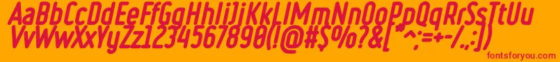 RulerHeavyItalic Font – Red Fonts on Orange Background