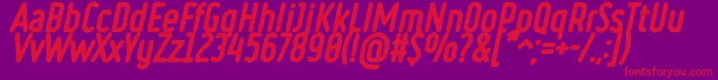 RulerHeavyItalic Font – Red Fonts on Purple Background