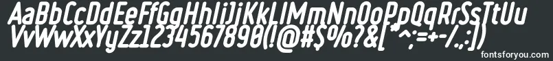 フォントRulerHeavyItalic – 黒い背景に白い文字