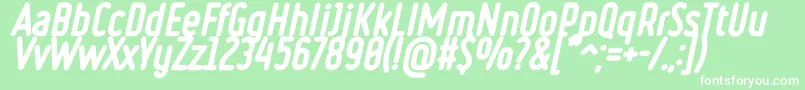 RulerHeavyItalic-Schriftart – Weiße Schriften auf grünem Hintergrund