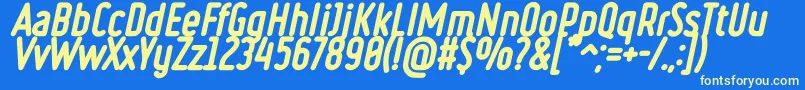 RulerHeavyItalic Font – Yellow Fonts on Blue Background