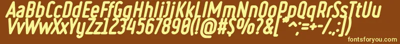 RulerHeavyItalic Font – Yellow Fonts on Brown Background