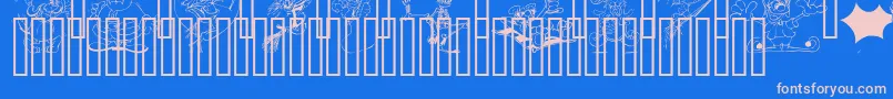 LM Holiday Toons Font – Pink Fonts on Blue Background